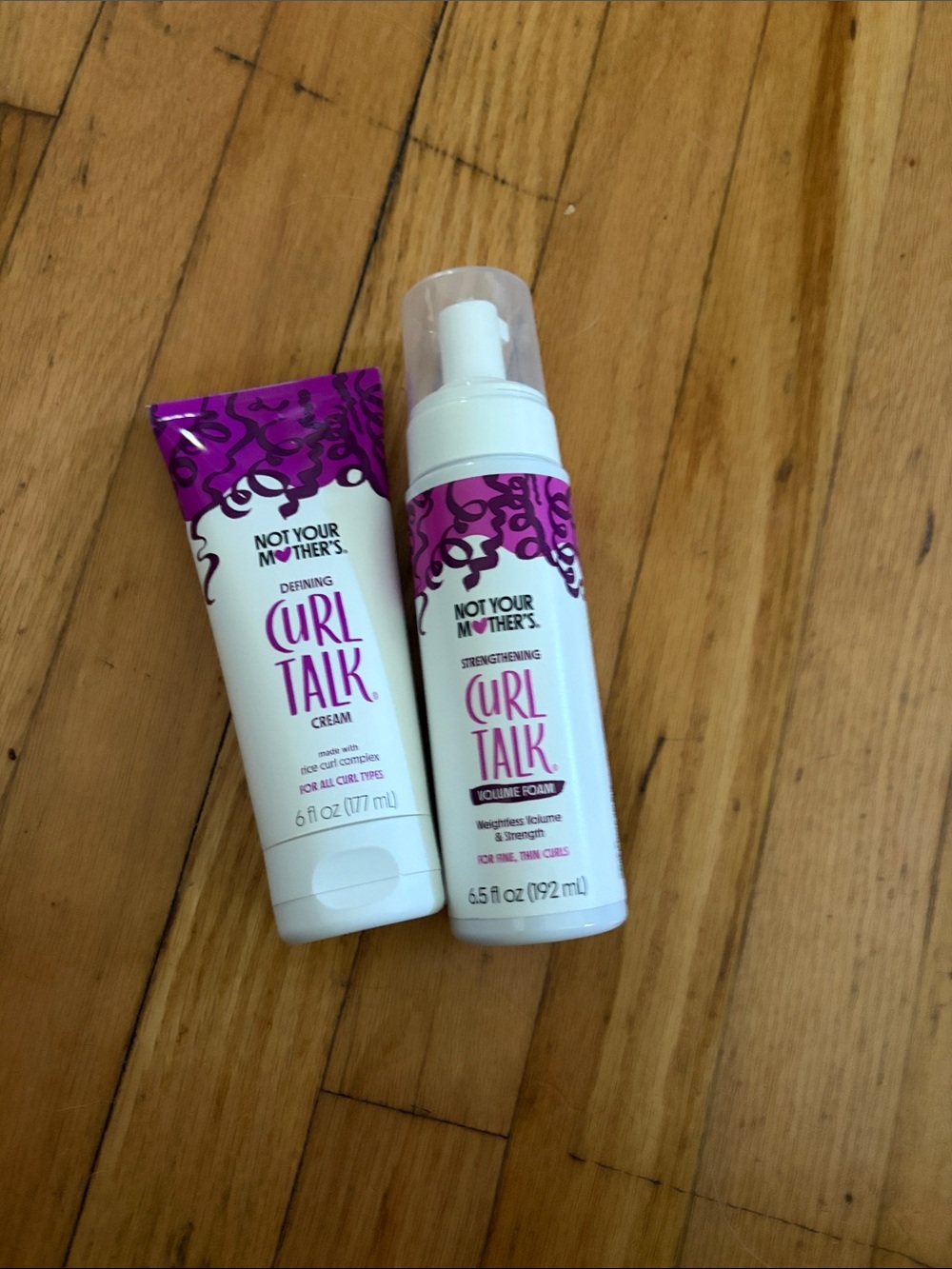 Curl Talk Defining Cream & Volume Foam Set - White & Purple